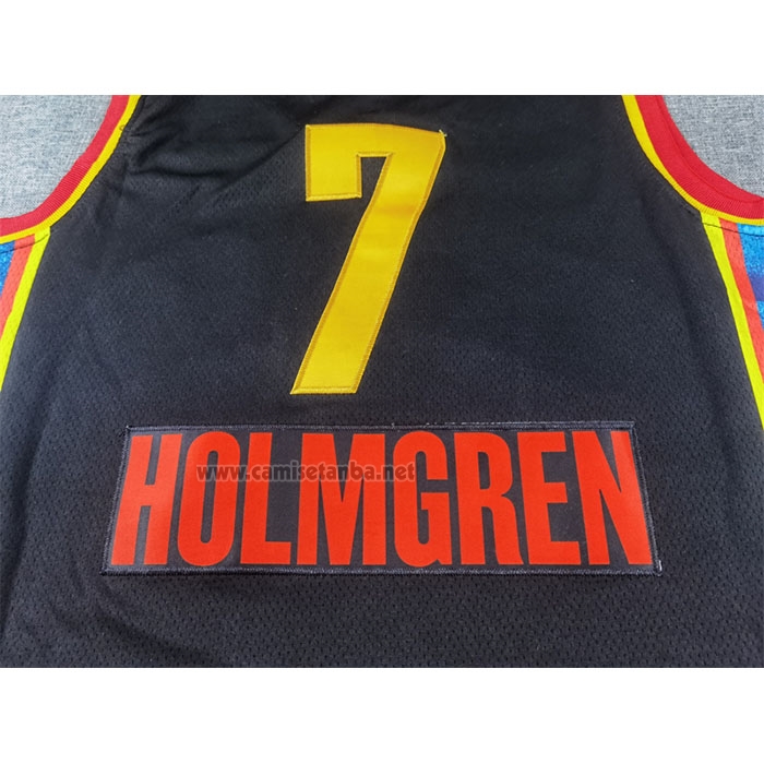 Camiseta Oklahoma City Thunder Chet Holmgren #7 Ciudad 2024-25 Negro